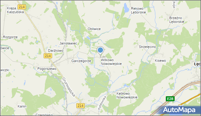 mapa Wilkowo Nowowiejskie, Wilkowo Nowowiejskie na mapie Targeo